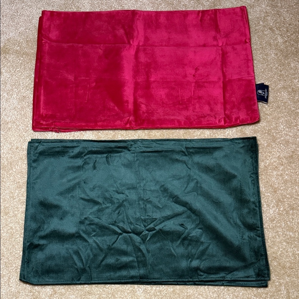 Holiday Red and Green Velvet Pillow Covers
